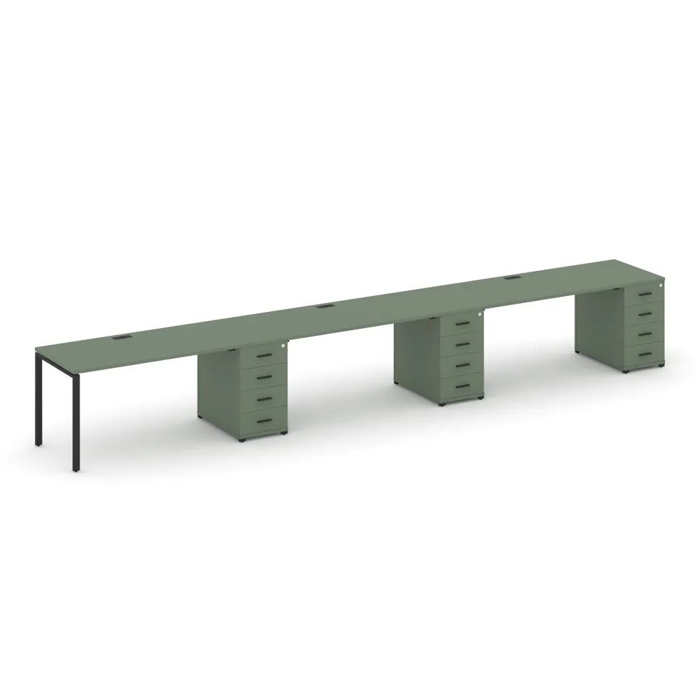 Концепт Рабочая станция 3 места с 3 опорными тумбами  CN.ORS-443 B