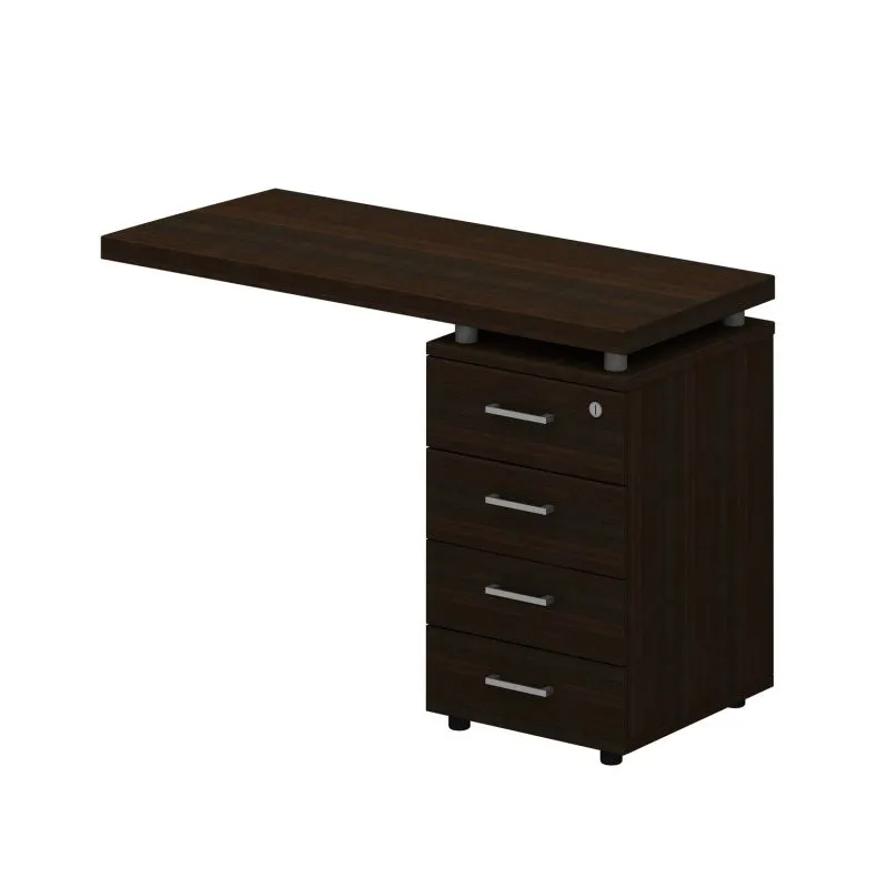 Брифинг-приставка на опорной 4-х ящичной тумбе левая