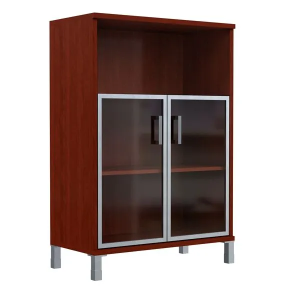 Шкаф средний со стеклянными дверями в рамке