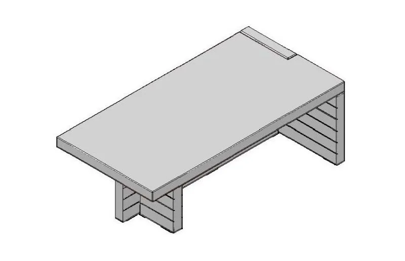 Стол руководителя с правой боковой опорой и глухой фронтальной панелью