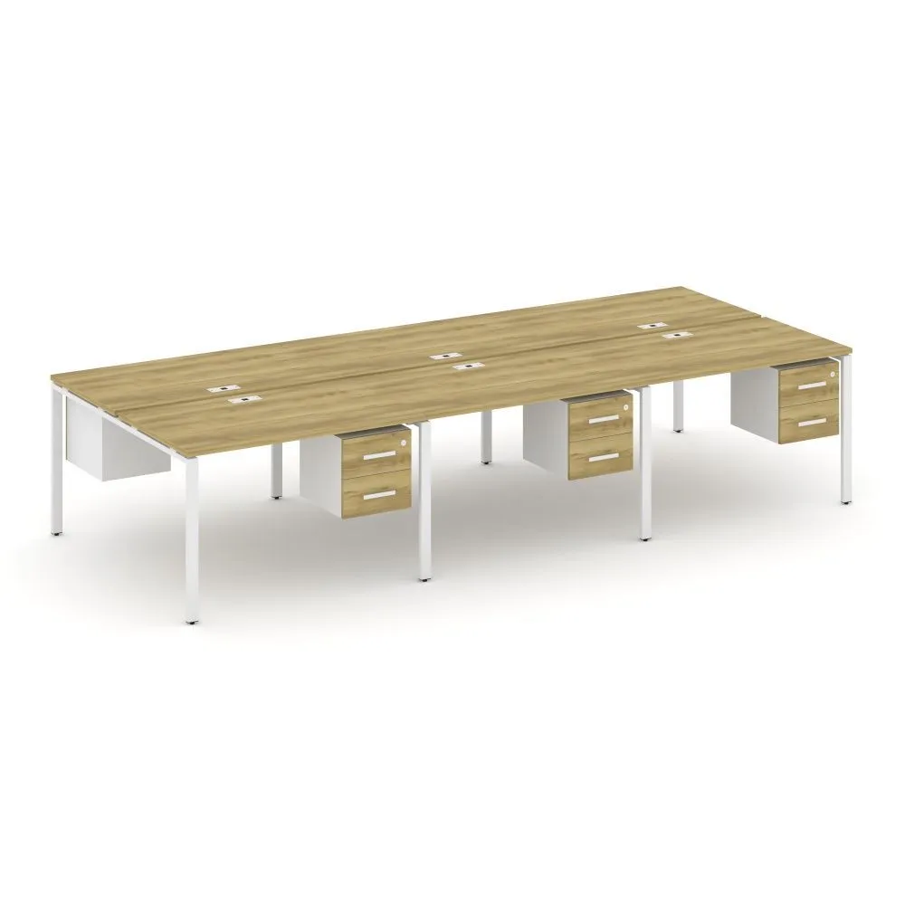 Concept Рабочая станция двухсторонняя с подвес. тумбами на 6 мест  CN.DRS-154 W