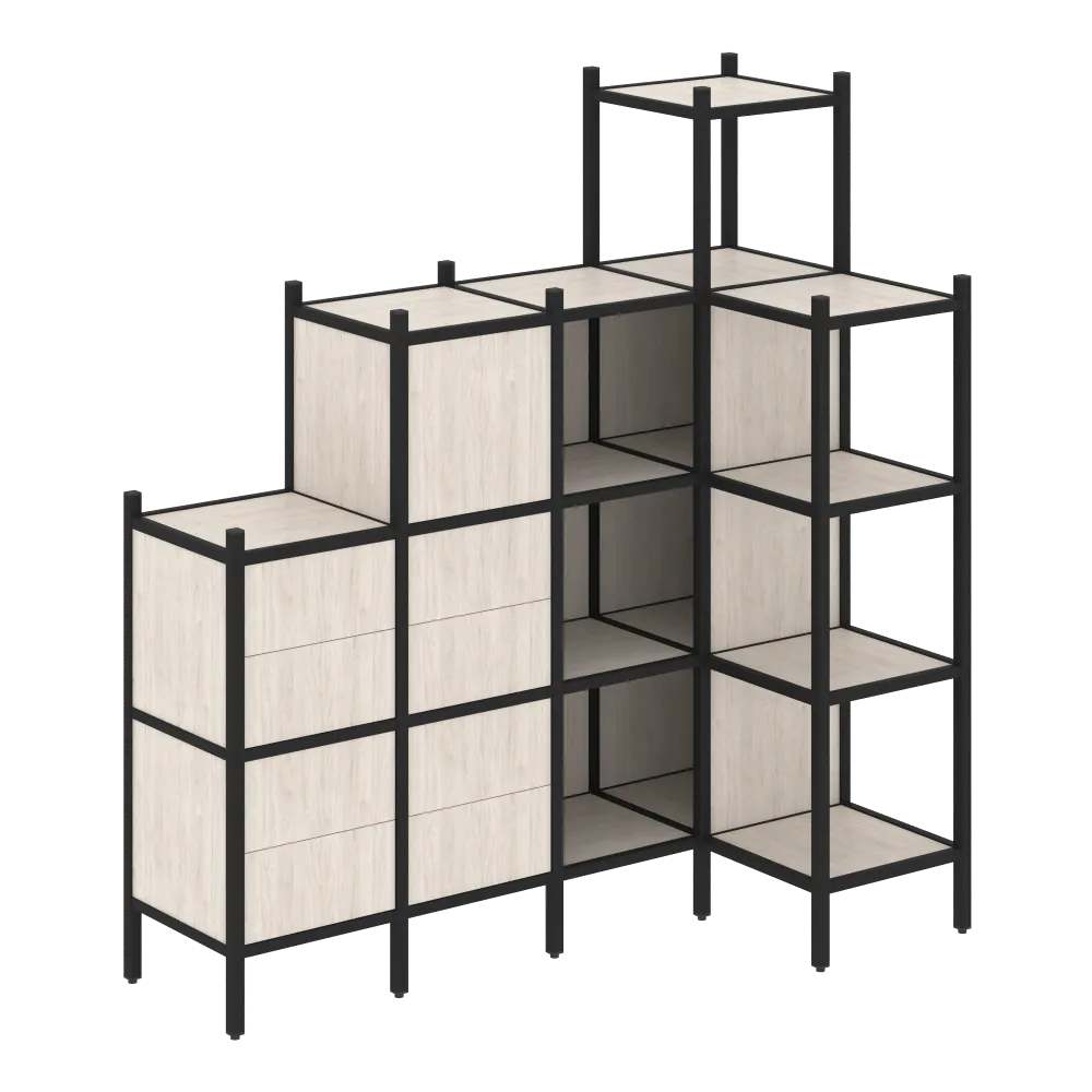 Лофт Угловой внутренний стеллаж  VR.L-48