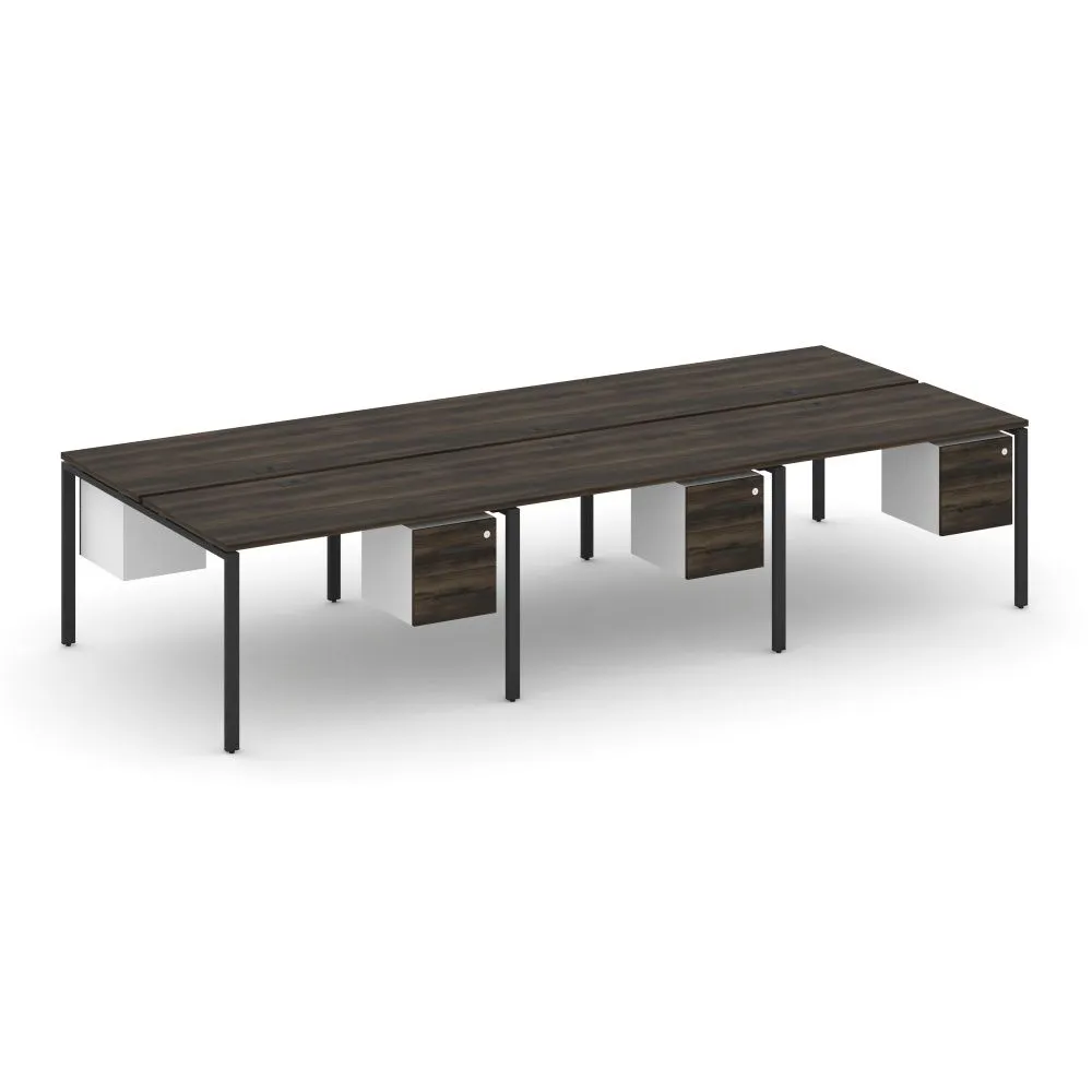 Concept Рабочая станция двухсторонняя с подвес. тумбами на 6 мест  CN.DRS-154 B