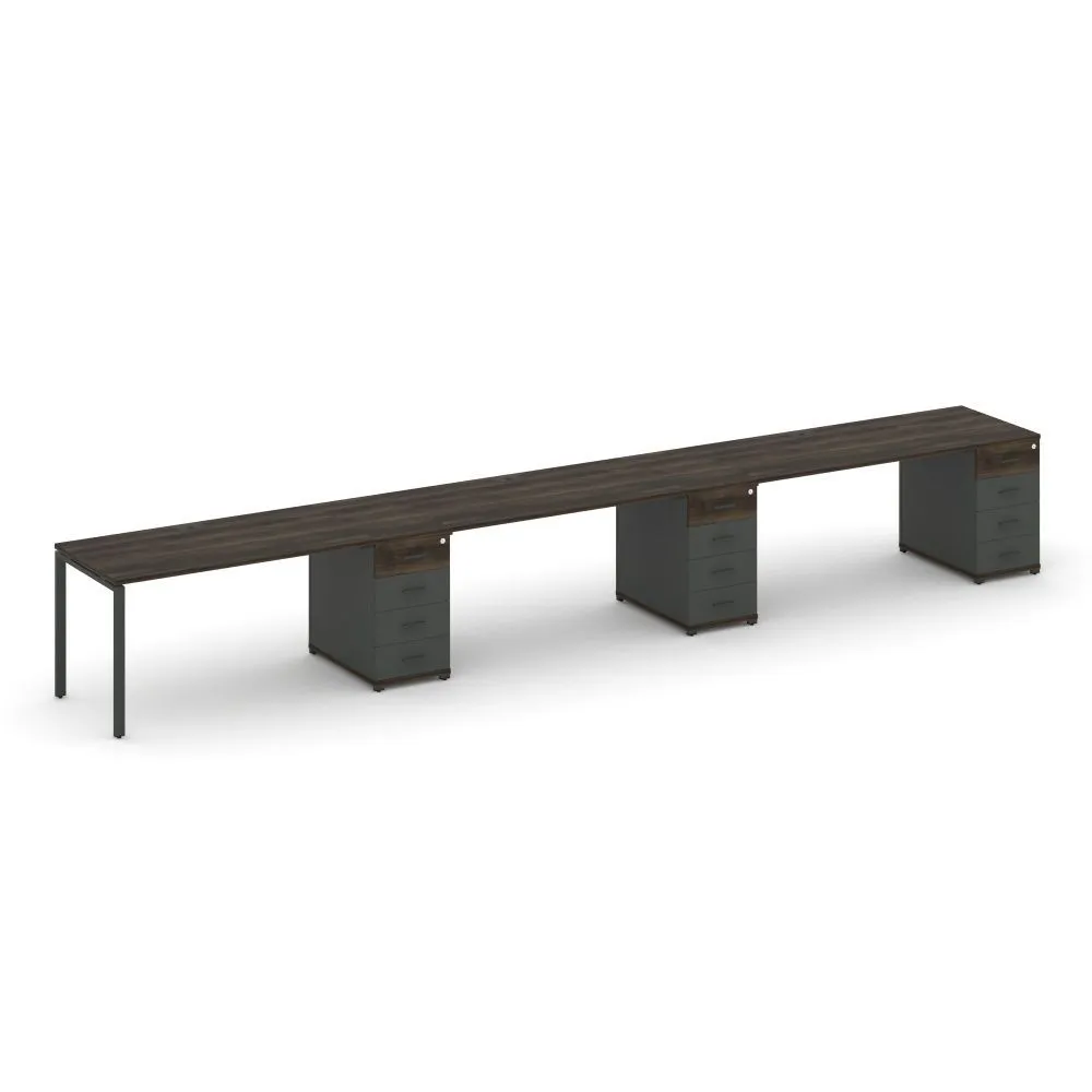 Concept Рабочая станция 3 места с 3 опорными тумбами  CN.ORS-441 A