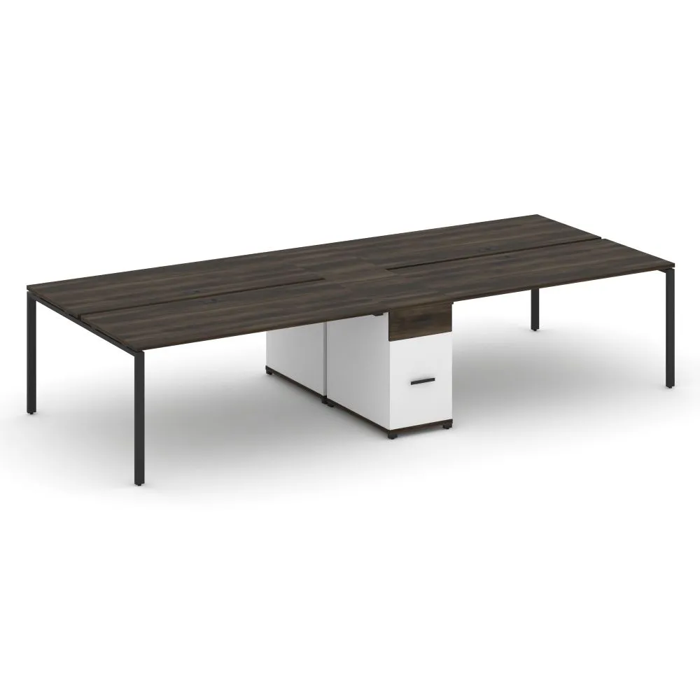 Концепт Рабочая станция 4 места с 1 опорной тумбой  CN.DRS-424 B