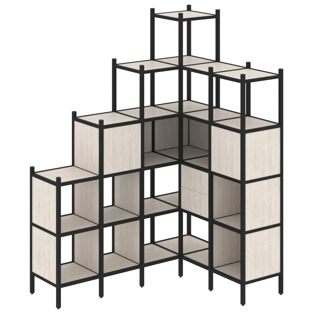 Лофт Угловой внутренний стеллаж  VR.L-44