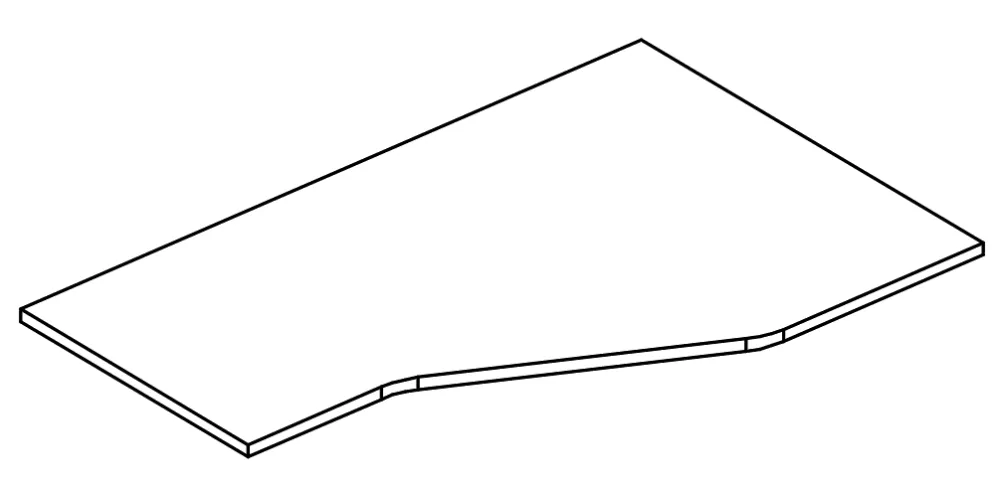 Столешница стола эргономичного правая "Техно" без кабель-канала