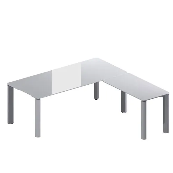 Стол руководителя с приставкой (стекло)