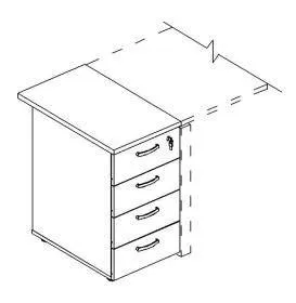 Тумба приставная 4-х ящичная с замком