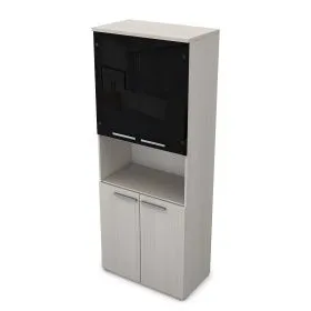 Шкаф высокий со стеклом и нишей