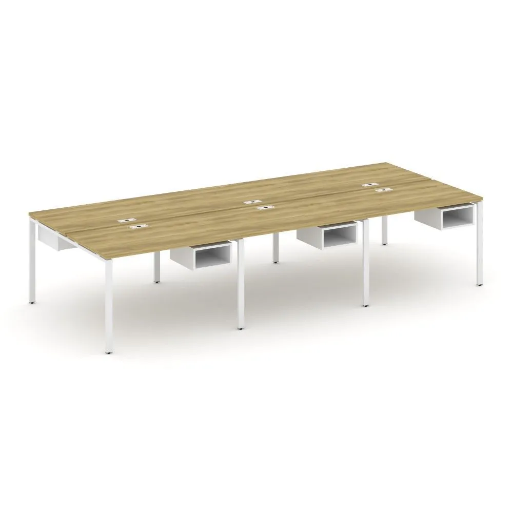 Концепт Рабочая станция двухсторонняя с подвес. тумбами на 6 мест  CN.DRS-142