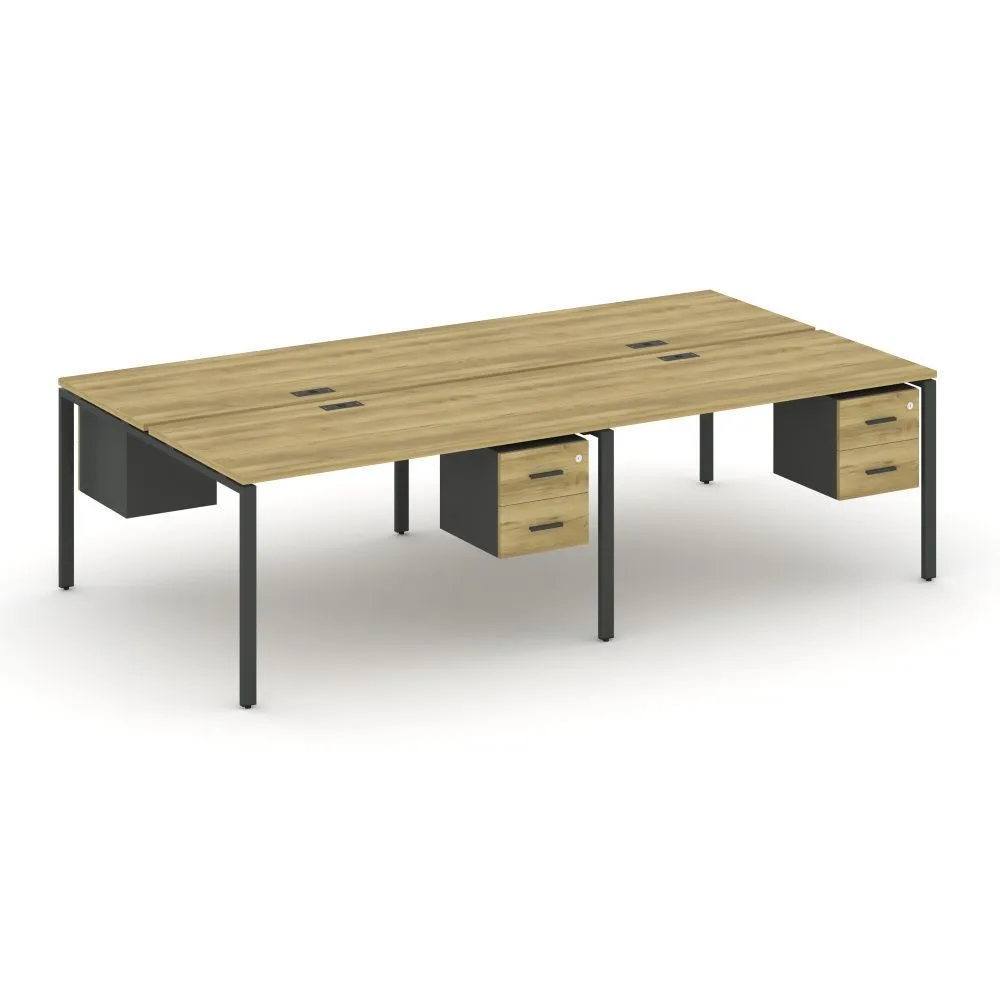 Концепт Рабочая станция двухсторонняя с подвесными тумбами на 4 места  CN.DRS-135 A