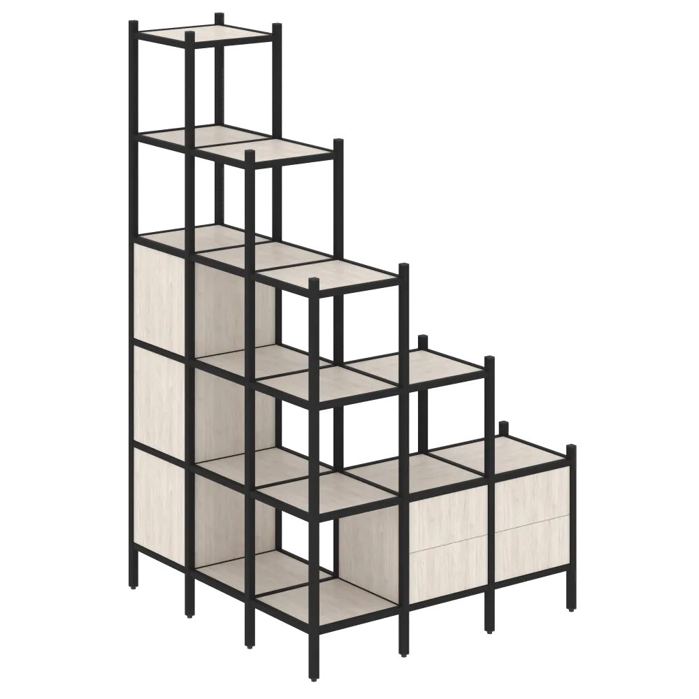 Лофт Угловой внешний стеллаж наборный  VR.L-59