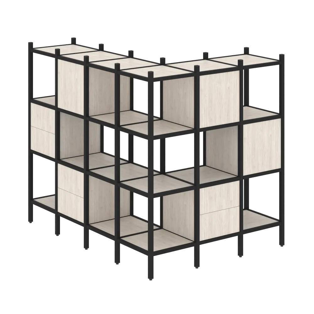 Лофт Угловой внешний стеллаж наборный  VR.L-52