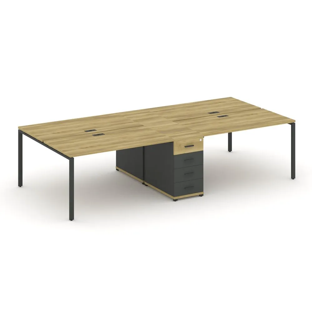 Концепт Рабочая станция 4 места с 1 опорной тумбой  CN.DRS-420 A