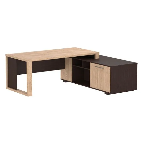 Стол руководителя на опорной тумбе правый