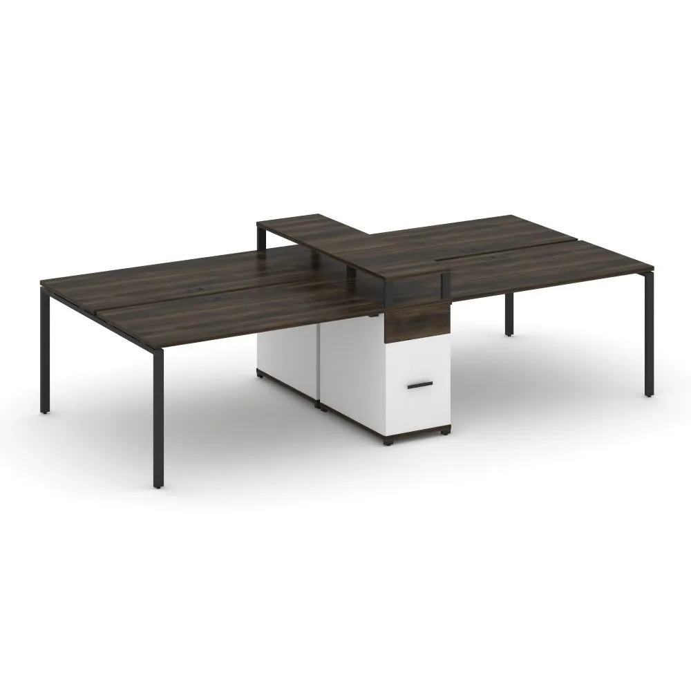 Концепт Рабочая станция 4 места с 1 опорной тумбой  CN.DRS-439 B