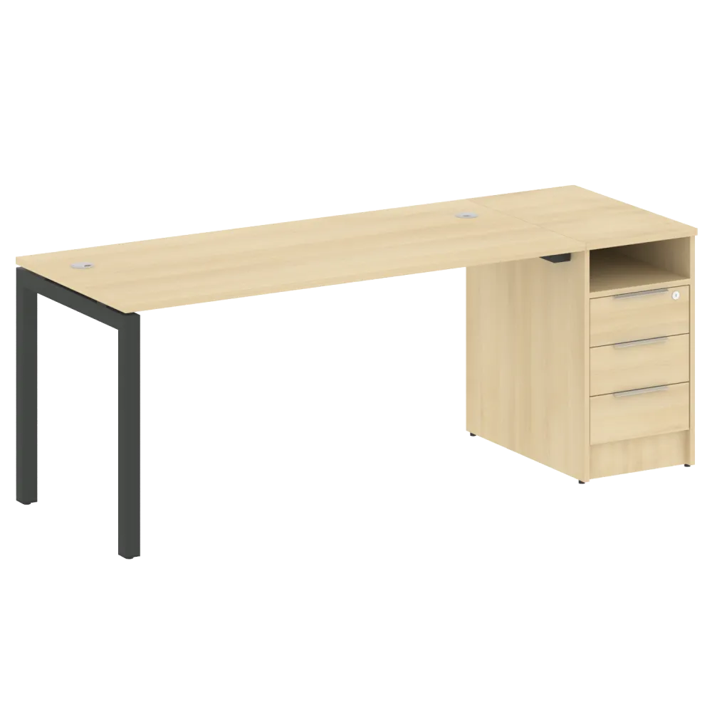 Metal System Quattro Р. ст. с тумбой на П-образном м/к  50БП.РС-СТП-1.4