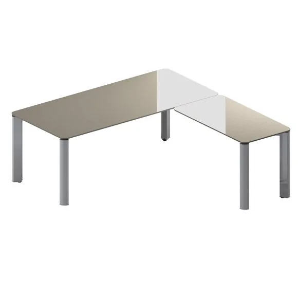 Стол руководителя с приставкой (стекло)