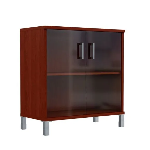 Шкаф низкий со стеклянными дверями