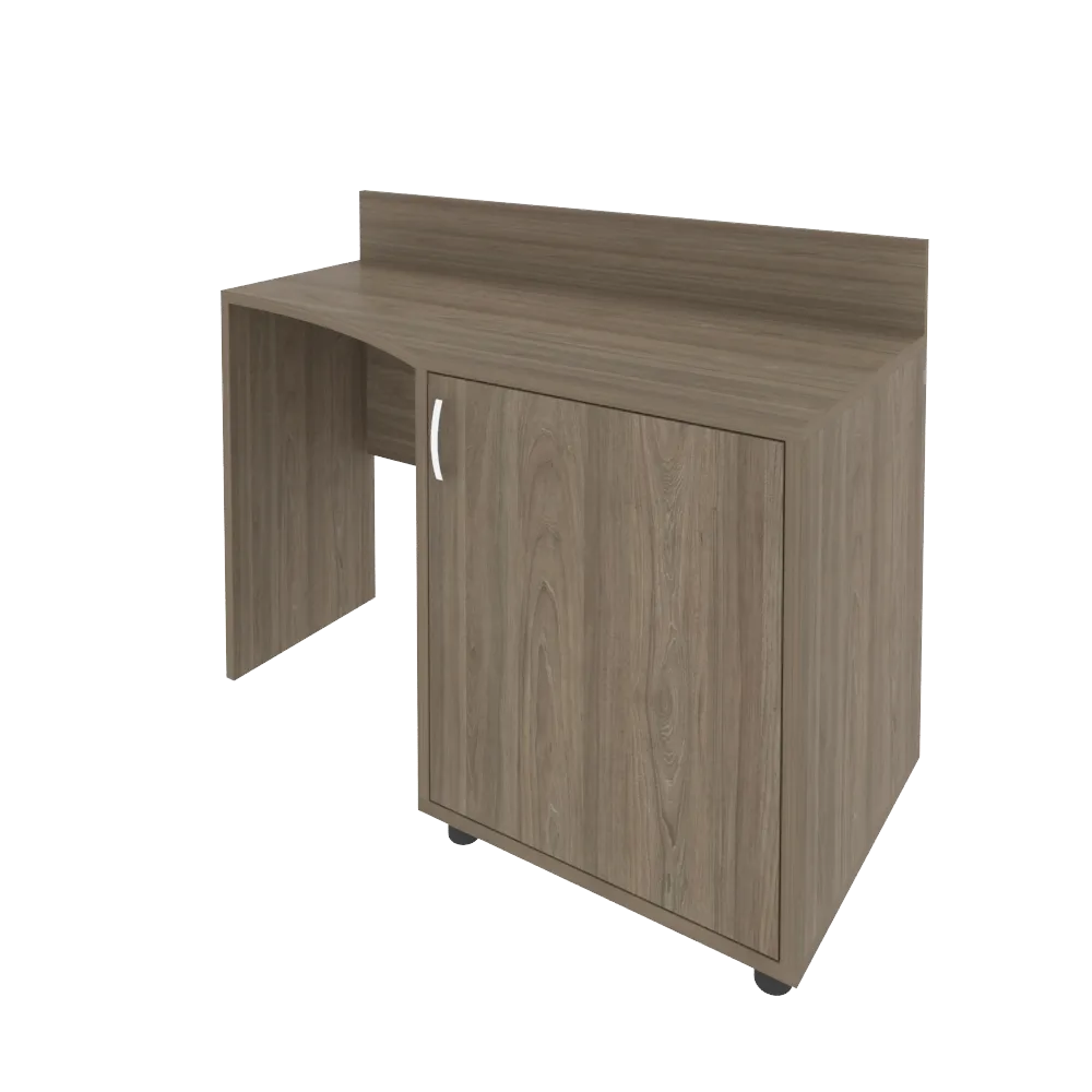 Лайт Стол (узкий) с тумбой и бортиком  С-СТУ-120 (R)