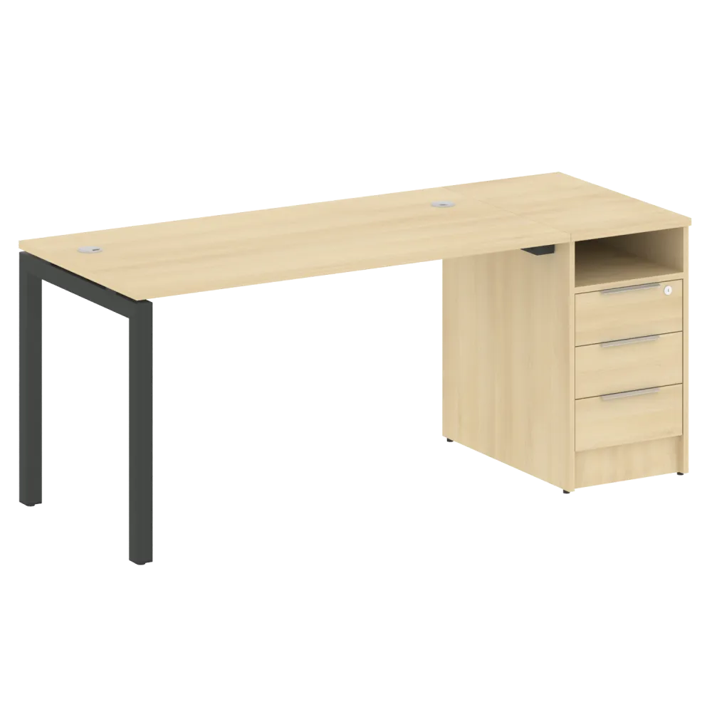 Metal System Quattro Р. ст. с тумбой на П-образном м/к  50БП.РС-СТП-1.3