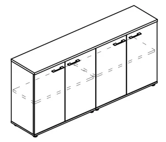 Шкаф низкий комбинированный закрытый (топ ДСП)