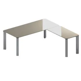 Стол руководителя с приставкой (стекло)