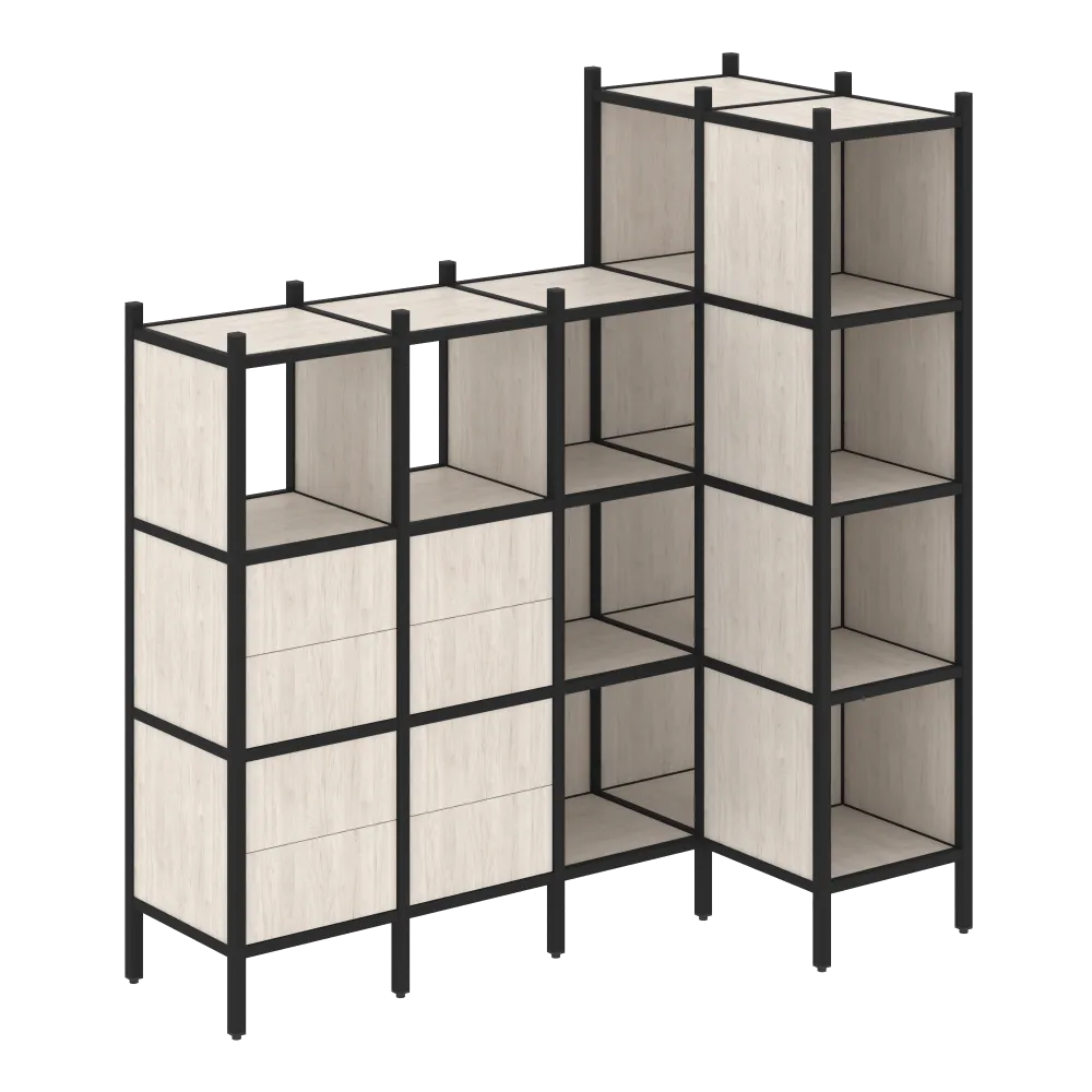 Лофт Угловой внутренний стеллаж  VR.L-47