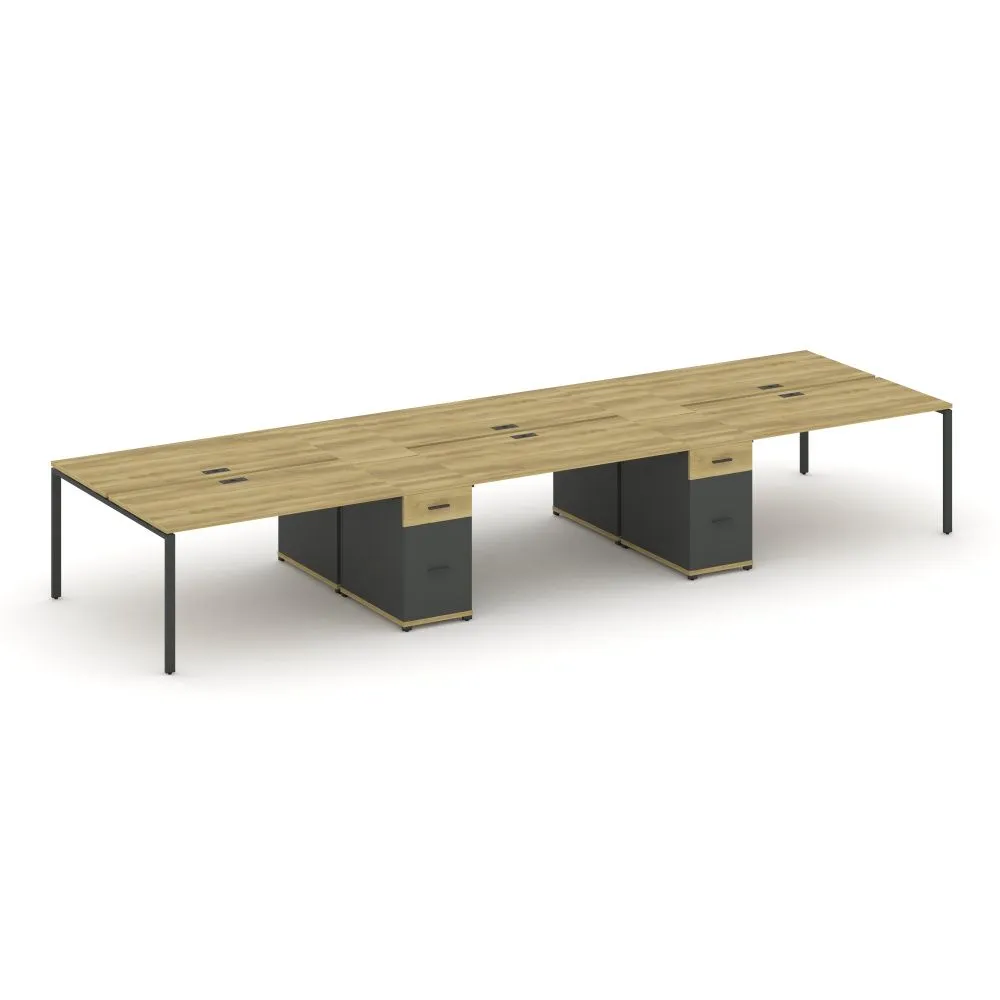 Concept Рабочая станция 6 мест с 2 опорными тумбами  CN.DRS-455 A