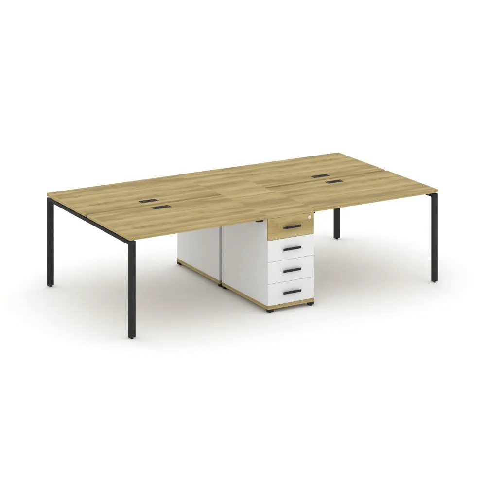 Концепт Рабочая станция 4 места с 1 опорной тумбой  CN.DRS-418 B