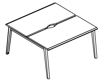 Рабочая станция (2х120) каркас МТ 1 скос