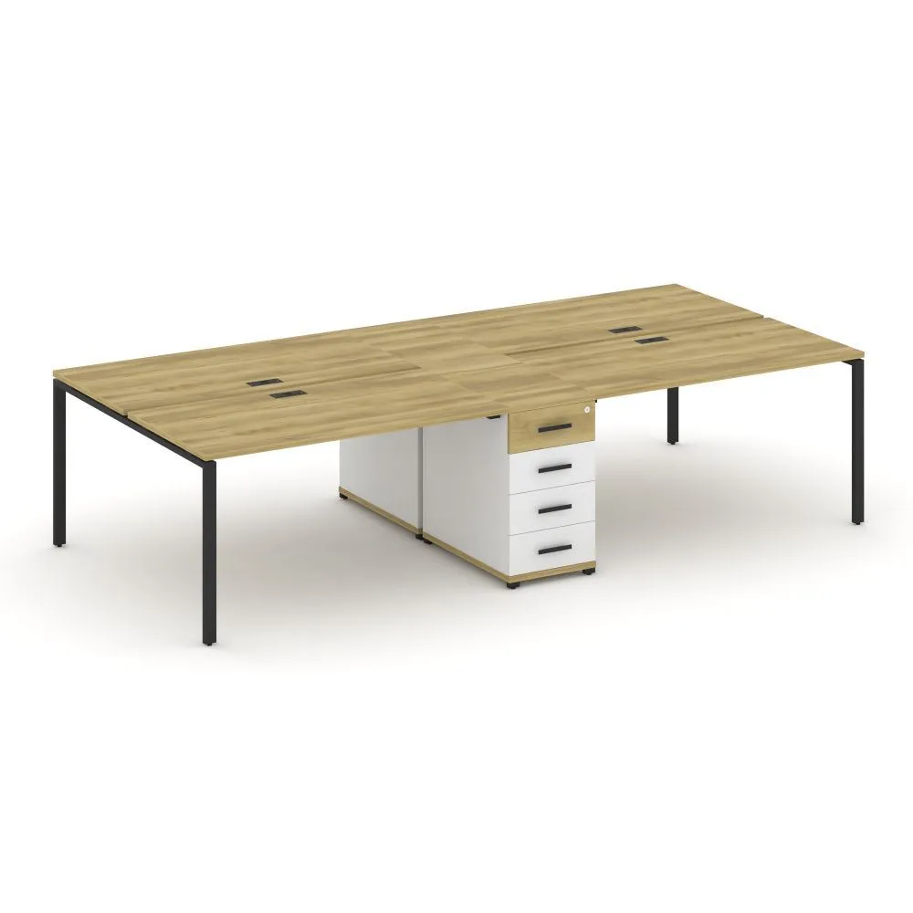 Концепт Рабочая станция 4 места с 1 опорной тумбой  CN.DRS-419 B