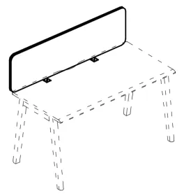 Экран фронтальный тканевый мягкий для стола 120