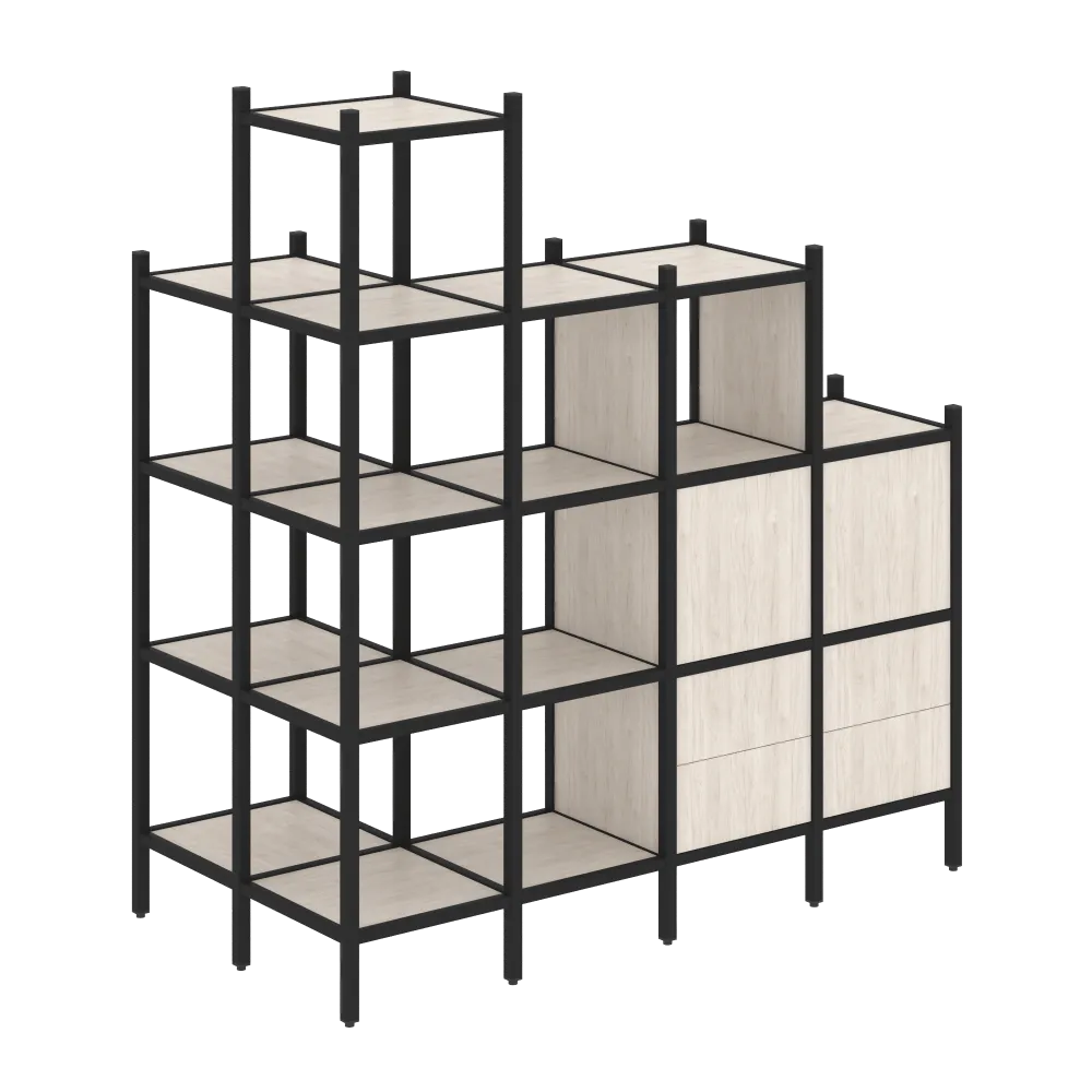 Лофт Угловой внешний стеллаж наборный  VR.L-58