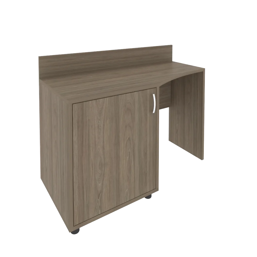 Лайт Стол (узкий) с тумбой и бортиком  С-СТУ-120 (L)