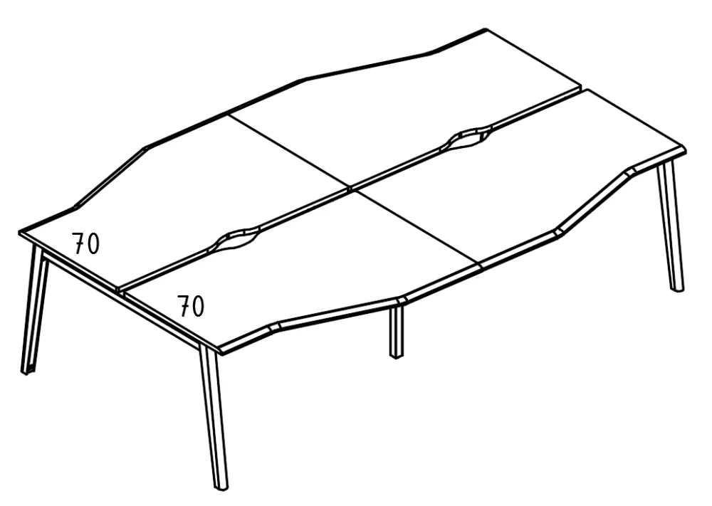 Рабочая станция 4х160 Техно каркас МТ 1 скос