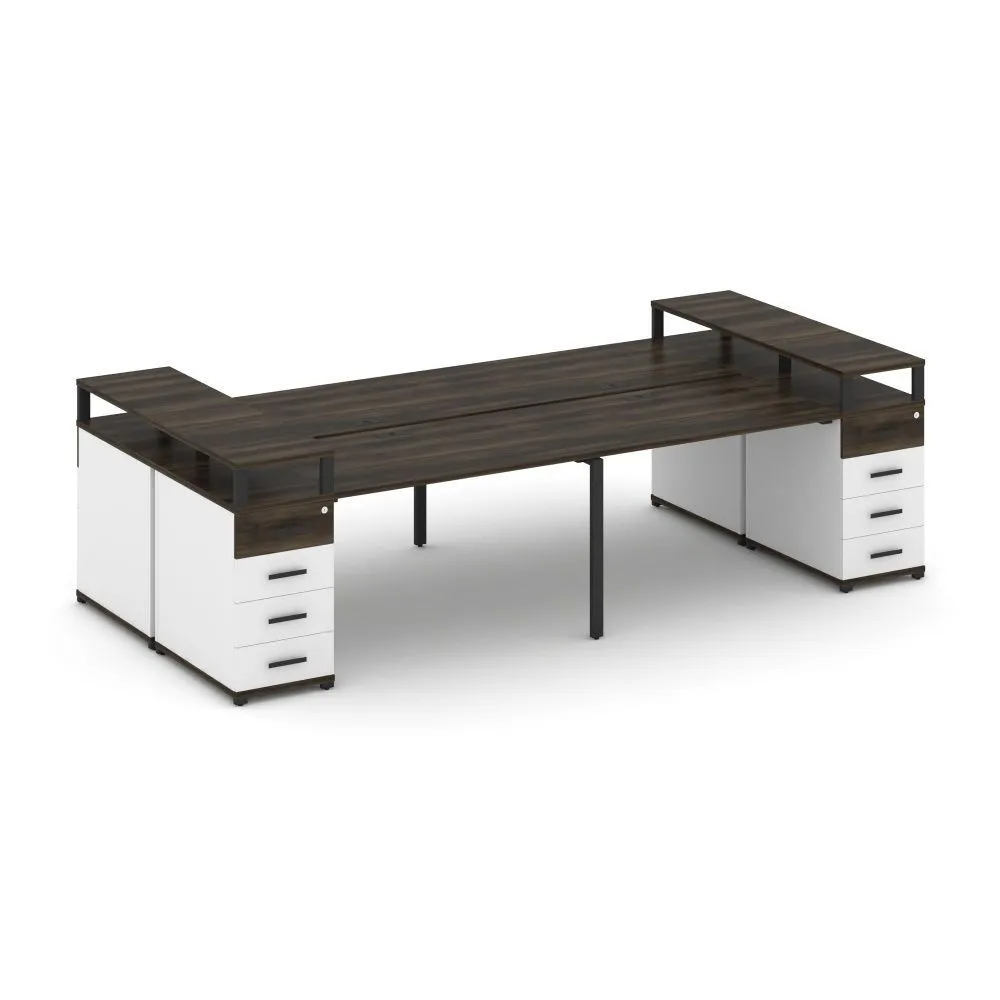 Concept Рабочая станция 4 места с 2 опорными тумбами  CN.DRS-442 B