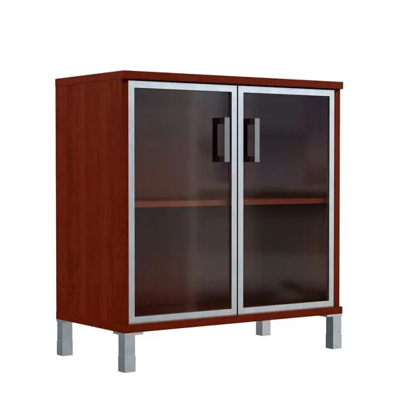 Шкаф низкий со стеклянными дверями в рамке