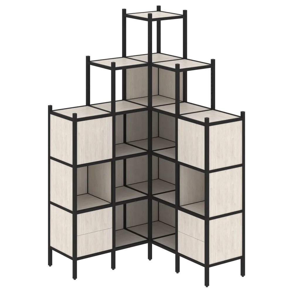 Лофт Угловой внутренний стеллаж  VR.L-45