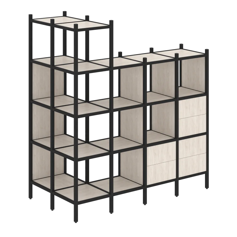 Лофт Угловой внешний стеллаж наборный  VR.L-57