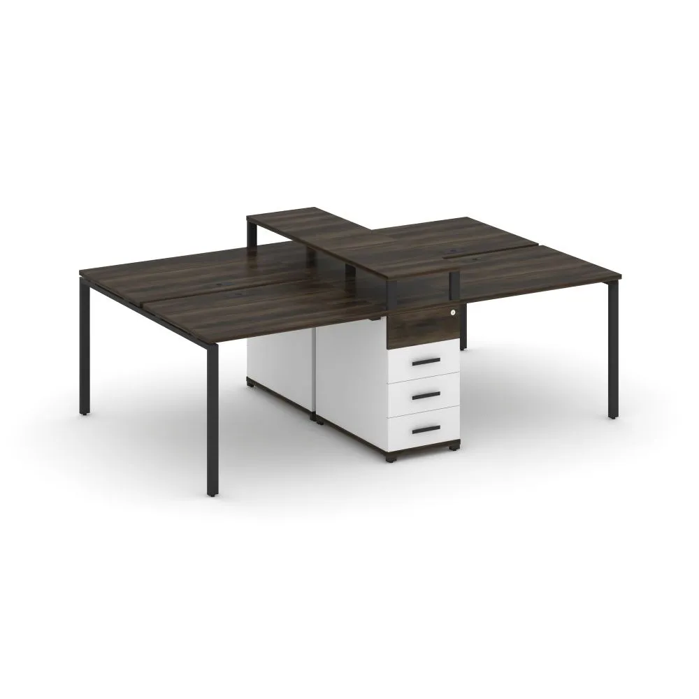 Концепт Рабочая станция 4 места с 1 опорной тумбой  CN.DRS-433 B