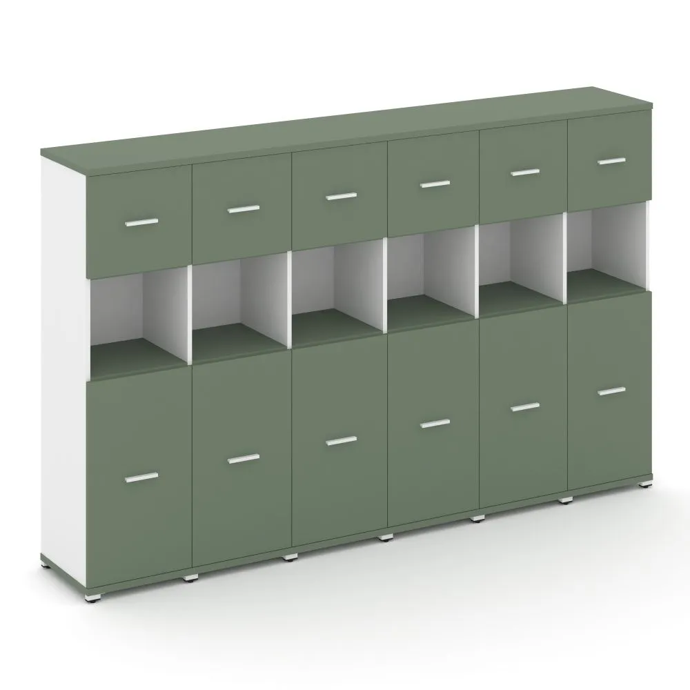 Концепт Шкаф 6 узких секций, 4 ниши  CN.STU-465 W