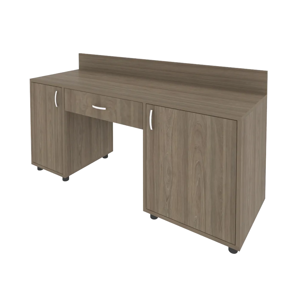 Лайт Стол с 2-мя тумбами и бортиком  С-СТ-170 (R)