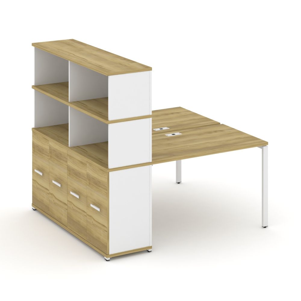 Concept Рабочая станция с опорным распаш. шкафом с надставкой выс.  CN.DRS-230 W