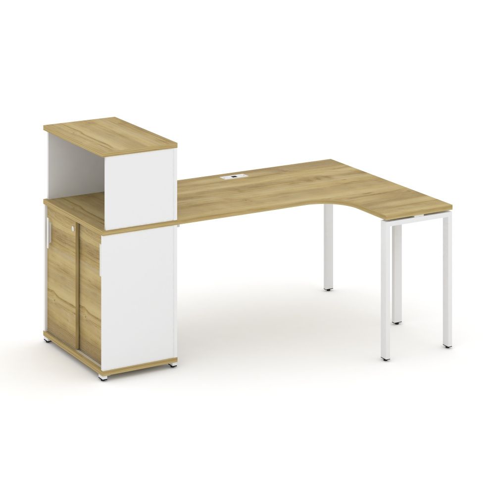 Concept Стол эргономичный с опорным шкафом-купе с надставкой низ.   CN.SA-219(R) W