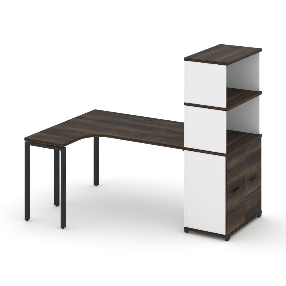 Concept Стол эргономичный с опорным распаш. шкафом с надставкой выс.   CN.SA-215(L) B