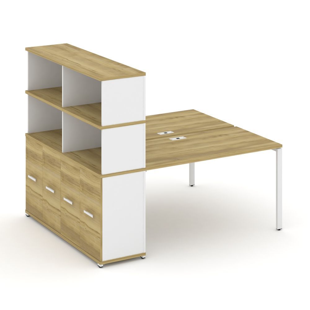 Concept Рабочая станция с опорным распаш. шкафом с надставкой выс.  CN.DRS-231 W