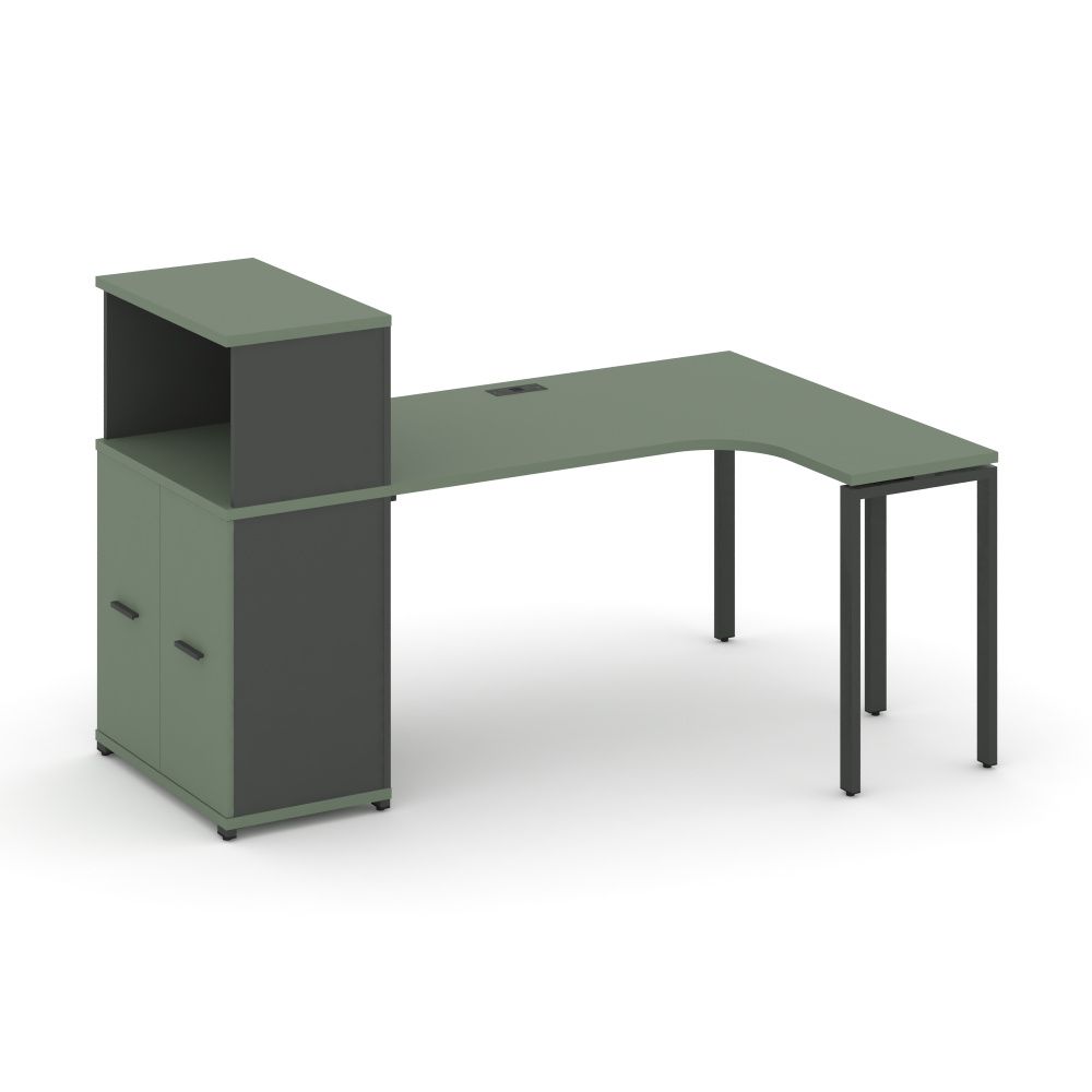 Concept Стол эргономичный с опорным распаш. шкафом с надставкой низ.   CN.SA-213(R) A