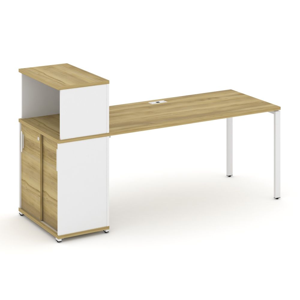Concept Стол рабочий с опорным шкафом-купе с надставкой низ.  CN.SP-240 W